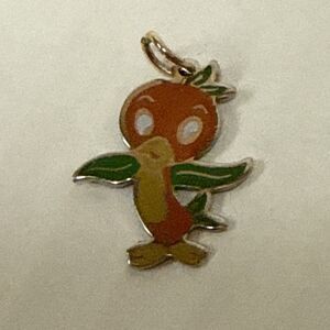 Vintage Disney Orange Bird Charm Enamel Walt Disney Productions Pendant Rare EUC